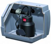 ACO Sinkamat-K2 Überflur Kleinhebeanlage für Grauwasser Nutzvolumen 20 l Leistung P1=0,85 P2=0,43