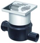 ACO Easyflow Bodenablauf komplett mit waagerechtem Ablauf DN 50 mit seitlichem Zulauf