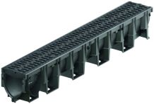 ACO XtraDrain Entwässerungsrinne aus Kunststoff, Kunststoffkante und Microgrip Rost - 1 m lang