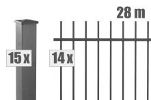 DZT Schmuckzaun Komplettset Residenzen select ZÜRICH+ - eisenglimmer - incl. Pfosten und Befestigungen