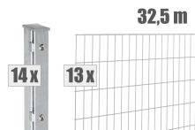 DZT Doppelstabmattenzaun Komplettset MORITZ S - verzinkt - incl. Pfosten und Befestigungen