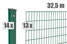 DZT Doppelstabmattenzaun Komplettset MORTIZ S - moosgrün - incl. Pfosten und Befestigungen