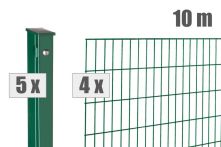 DZT Doppelstabmattenzaun Komplettset MAX S - moosgrün - incl. Pfosten und Befestigungen