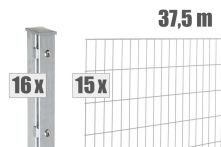 DZT Doppelstabmattenzaun Komplettset MAX S - verzinkt - incl. Pfosten und Befestigungen