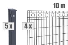 DZT Schmuckzaun Komplettset Residenzen ROM - anthrazitgrau - incl. Pfosten und Befestigungen