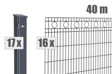 DZT Schmuckzaun Komplettset Residenzen ROM - anthrazitgrau - incl. Pfosten und Befestigungen