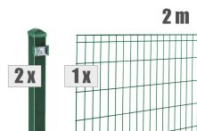 DZT Stabgitterzaun Komplettset MICHL - moosgrün - incl. Pfosten und Befestigungen