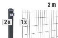 DZT Stabgitterzaun Komplettset MICHL - anthrazitgrau - incl. Pfosten und Befestigungen