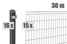 DZT Stabgitterzaun Komplettset MICHL - anthrazitgrau - incl. Pfosten und Befestigungen
