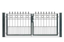 DZT Doppeltor VARIO Residenz klassik RIMINI / 2-flügelig - anthrazitgrau - incl. Pfosten und Befestigungen