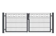 DZT Doppeltor Residenzen VARIO ROM / 2-flügelig - anthrazitgrau - incl. Pfosten und Befestigungen