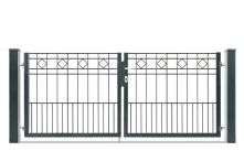 DZT Doppeltor VARIO Residenz klassik TURIN / 2-flügelig - anthrazitgrau - incl. Pfosten und Befestigungen