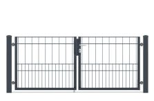 DZT Doppeltor VARIO 60 MILO / 2-flügelig - anthrazitgrau - incl. Pfosten und Befestigungen