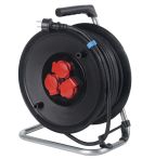 AS-Schwabe Kabeltrommel mit Gummi-Kabel mit Klappdeckel zur Verwendung im Freien - 40 Mtr. Kabellänge