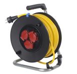 AS-Schwabe Kabeltrommel mit 3 Einbaudosen mit Klappdeckeln IP44 AT-N07V3V3-F 3G1,5 - Gelb