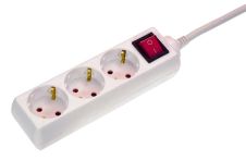 AS-Schwabe Steckdosenleiste 3-fach PVC-Kabel mit Schalter - 5 Mtr. Kabellänge
