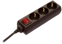 AS-Schwabe Steckdosenleiste 3-fach PVC-Kabel mit erhöhtem Berührungschutz - 1,4 Mtr. Kabellänge