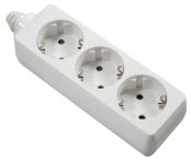 AS-Schwabe Steckdosenleiste 3-fach ohne Zuleitung geschraubt - Weiß