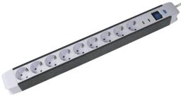 AS-Schwabe Steckdosenleiste Flash 9-fach mit Kunststoffmanteleitung H05VV-F 3G1,8 - 1,5 Mtr. Kabellänge