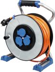 AS-Schwabe Kabeltrommel Metall IP44 H07BQ-F 3xSchuko - Orange