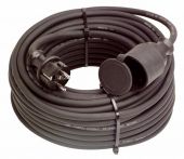 AS-Schwabe Verlängerung Gummi-Kabel zur Verwendung im Freien - Schwarz