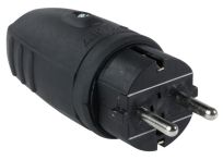 AS-Schwabe Stecker aus Gummi VDE 10-16A - Schwarz
