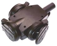 AS-Schwabe Verteilersteckdose 3-fach Schwarz ohne Leitung aus Vollgummi zur kurzfristigen Verwendung