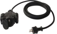 AS-Schwabe Verteilersteckdose zur Verwendung im Freien 3-fach Gummi-Kabel aus Vollgummi