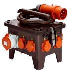 AS-Schwabe Stromverteiler M3 Vollgummi 400V IP54 CEE 32A H07RN-F 5G4 - 2 Mtr. Kabellänge - Schwarz