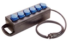 AS-Schwabe Verteilerleiste 6 Steckdosen Vollgummi 230V H07RN 3G2,5 - 2 Mtr. Kabellänge