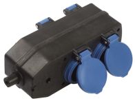 AS-Schwabe Verteilersteckdose 4-fach mit Deckel - Rot