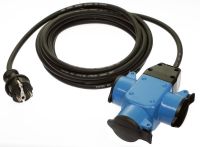 AS-Schwabe Verteiler 3-fach Gummi mit Klappdeckel und Öse H07RN-F 3G1,5 IP44