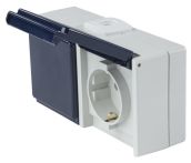 AS-Schwabe Steckdose 2-fach waagerecht mit 2 Leitungseinführungen