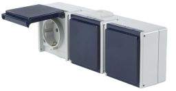 AS-Schwabe Steckdose 3-fach mit 3 Leitungseinführungen