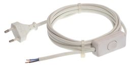 AS-Schwabe Anschlussleitung PVC-Kabel mit Euro-Flachstecker und Zwischenschalter - 3 Mtr. Kabellänge