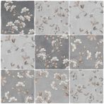 Bärwolf Wandfliese Spatolato Blossom grey 13x13 cm I KE-18030