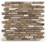 Bärwolf Mosaik 30,5 x 30,5 cm Sticks Botticino/Brown mix, Marble R11 - CM-7107