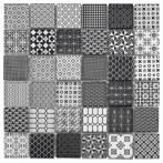 Bärwolf Mosaik 29,8 x 29,8 cm Grafico black white GL-18003