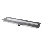 Blanke DISK-LINE Ablaufrinne 80 mm Edelstahl gebürstet mit Rostabdeckung + Rost