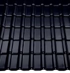 Braas Rubin 13V Hochglanz Brillantschwarz durchgefärbt (Topline-Glasur) | Tondachziegel Flächenset