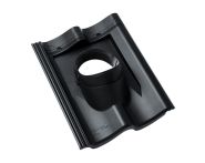 Braas Doppel-S Durchgangspfanne DuroVent DN 125 (522320) Tiefschwarz