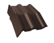 Braas Frankfurter Pfanne Protegon Mansard-Giebelstein links (5126487) Protegon Matt dunkelbraun