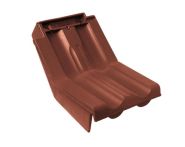 Braas Granat 11V Knick-Ortgangziegel links (8514406) Seidenmatt Kastanie