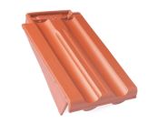 Braas Granat 11V Ortgangziegel links (8510100) Matt Naturrot