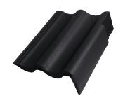 Braas Harzer Pfanne 7(BIG) Giebelstein Ausstich 110 mm rechts (6510279) Star Matt Tiefschwarz