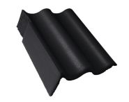 Braas Harzer Pfanne 7(BIG) Giebelstein Ausstich 110 mm links (6510379) Star Matt Tiefschwarz