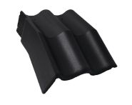 Braas Harzer Pfanne 7(BIG) Mansard-Giebelstein links (6512179) Star Matt Tiefschwarz