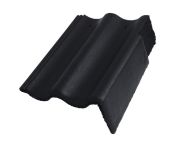 Braas Harzer Pfanne Giebelstein Ausstich 110 mm rechts (6610279) Star Matt Tiefschwarz