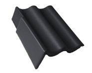 Braas Harzer Pfanne Giebelstein Ausstich 110 mm links (6610379) Star Matt Tiefschwarz