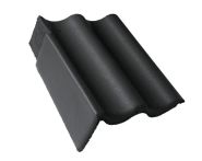 Braas Harzer Pfanne Giebelstein Ausstich 88 mm links (6610180) Star Matt Schiefergrau